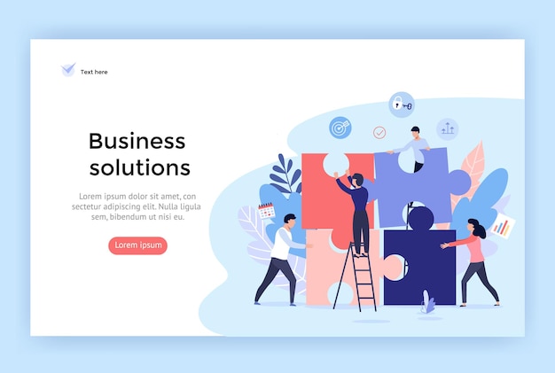 Business solution concept illustration perfect for web design landing page vector flat design