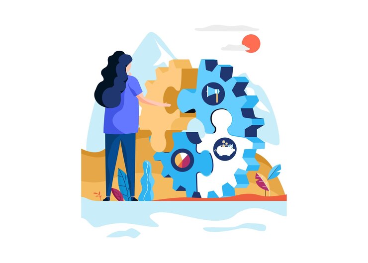 Vector business solution concept isolated vector illustration flat style