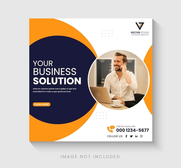 business solution expert instagram post and social media banner template