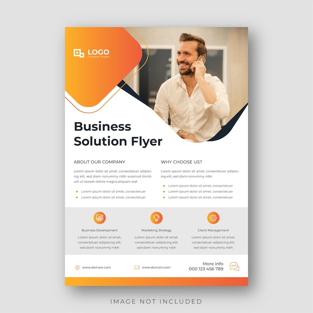 Vector business solution flyer template design