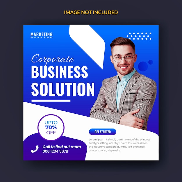 Business solution social media and instagram post template