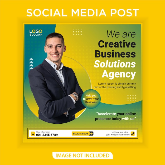 Business solutions agency social media banner post