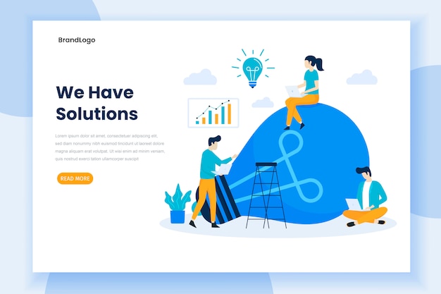 Business solutions landing page template