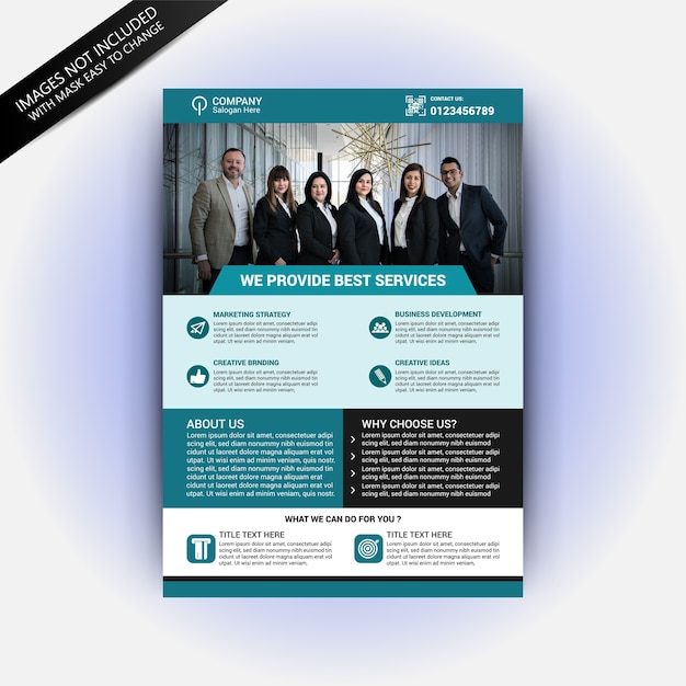 Business square brochure template