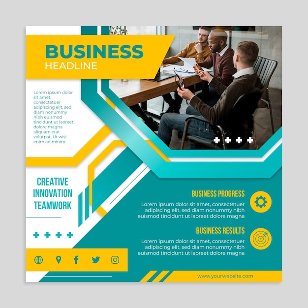 Vector business square flyer template