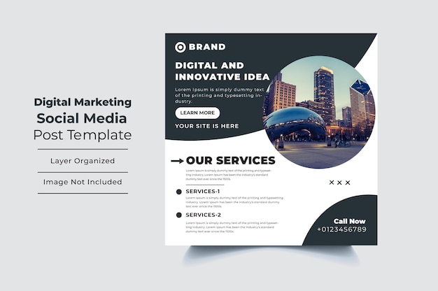 Business square social media post banner template