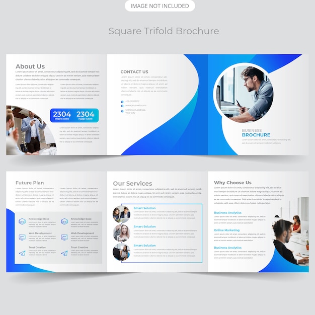 Business square trifold brochure design