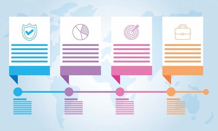 Vector business squares time line infographics