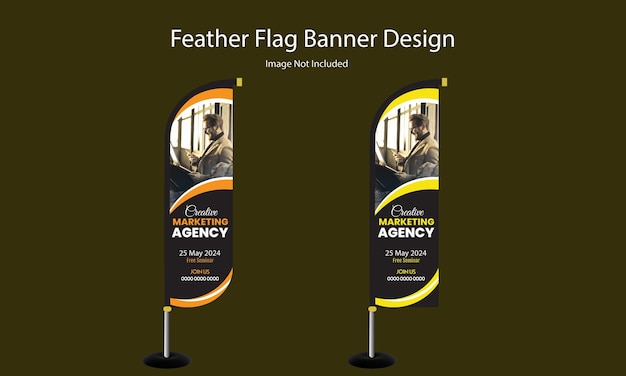 Business standing or waving Feather flag design