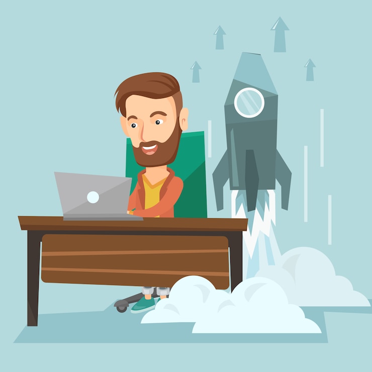 वेक्टर business start up illustration.