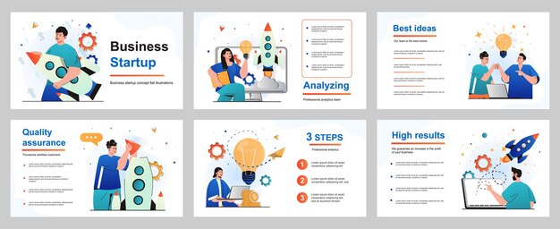 professional business plan template free download Vector business startup concept for presentation slide template businessman and businesswoman