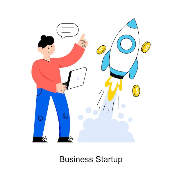 Business startup flat style design illustrazione vettoriale illustrazione di stock