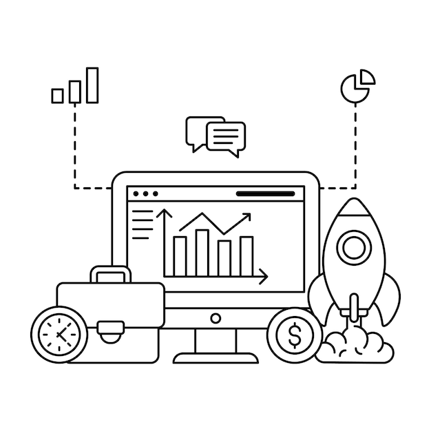 Business startup illustration editable vector
