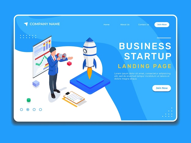 Business startup landing page illustration