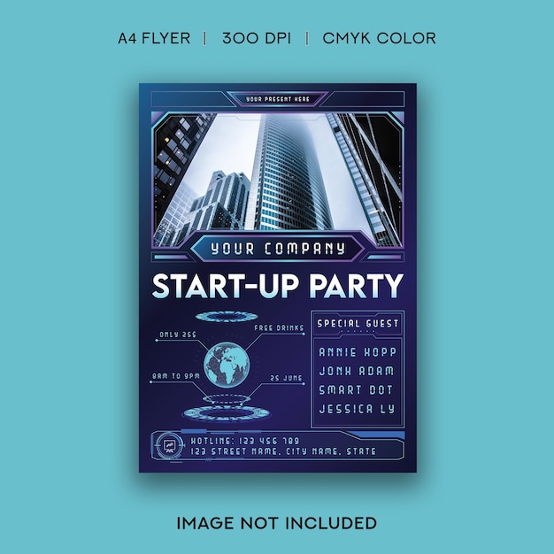 Vector business startup party flyer