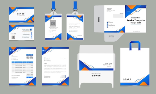 Business stationery collection template