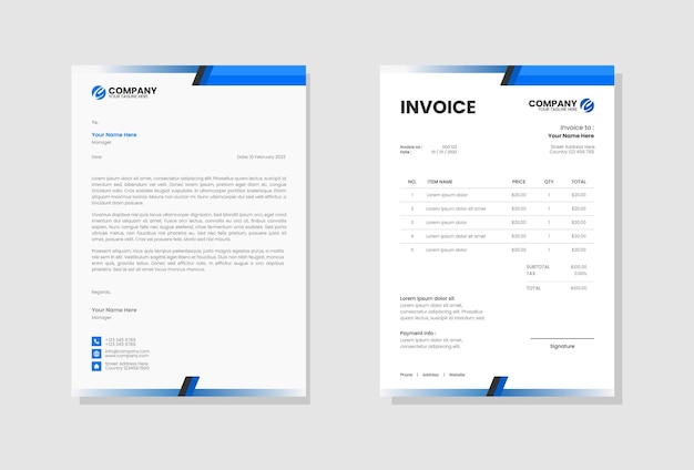 business stationery letterhead and invoice template