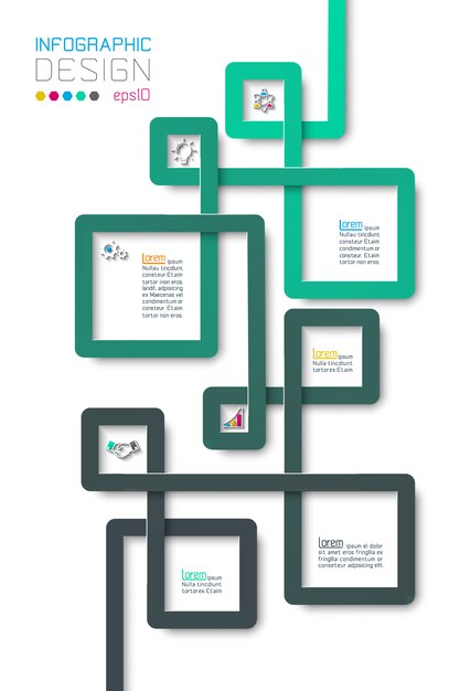 Business step options and abstract infographic