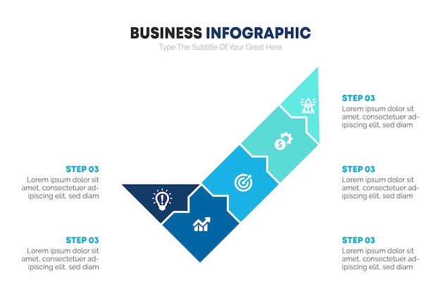 Business steps infographic design 5 steps