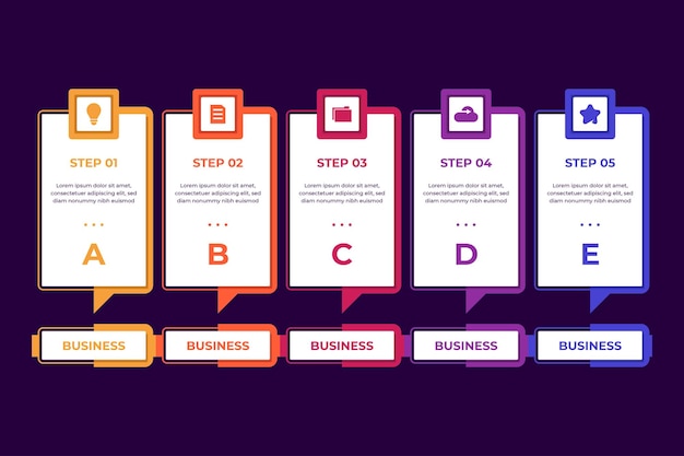 Business steps infographic illustration