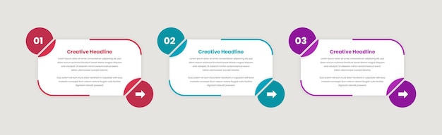 Business steps visualization infographic layout for text presentation