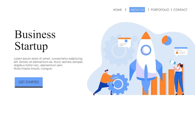 Business strartup abstract concept website webpagina bestemmingspagina sjabloon