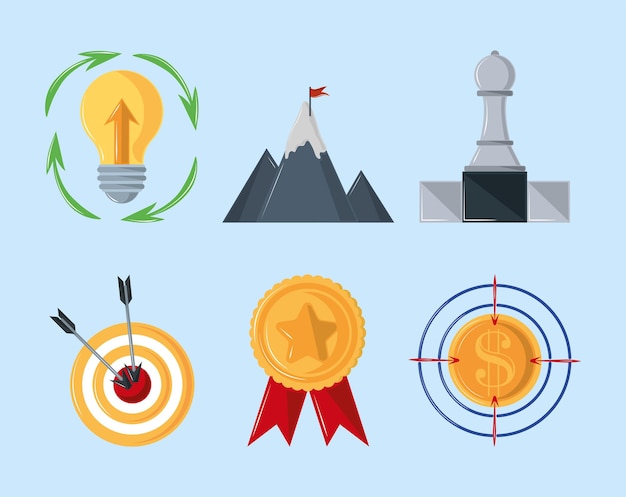 Vector business strategic icons