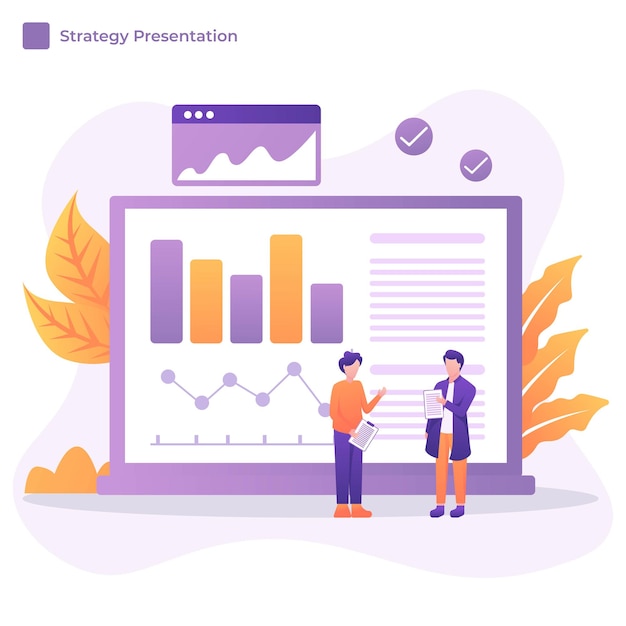 Vector business strategy flat design vector illustration