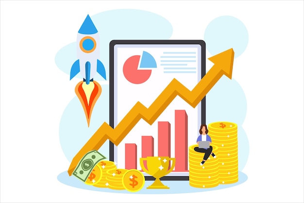 business strategy flat illustration design