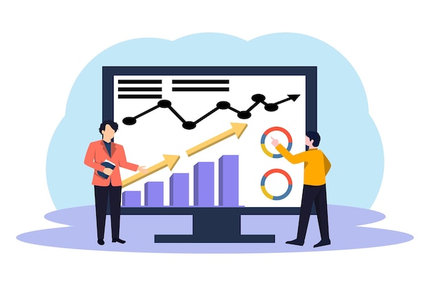 business strategy flat illustration design
