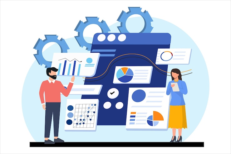 Vector business strategy flat illustration design