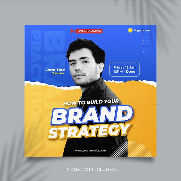 Vettore strategia aziendale instagram social media post design premium