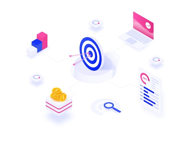 Business strategy isometric illustration