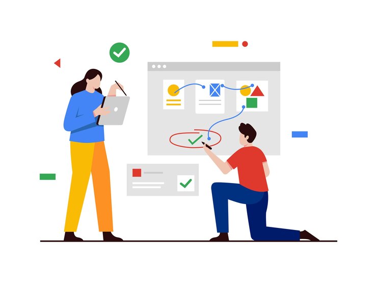 Vector business strategy planning goals and success target illustration