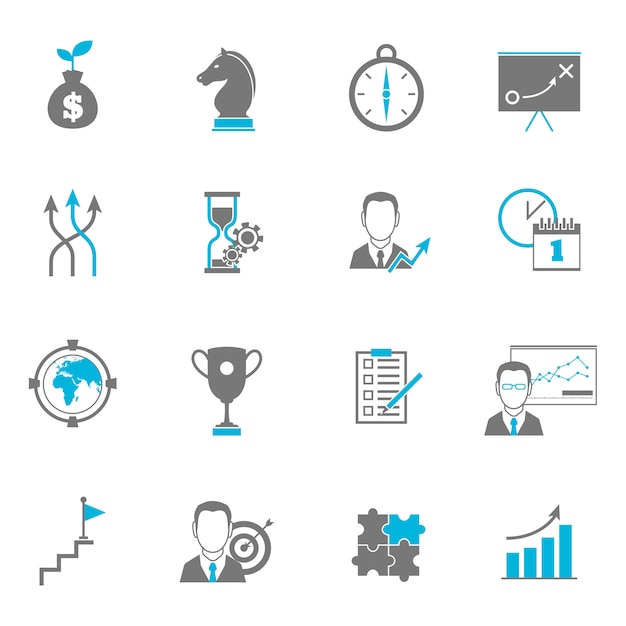 Vector business strategy planning icons