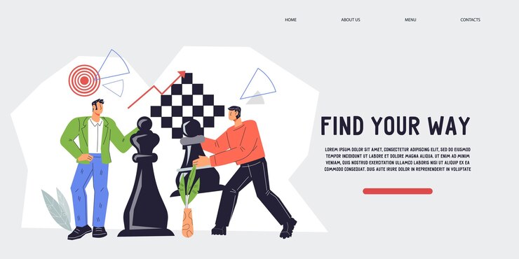 Vector business strategy planning and management concept for website flat vector