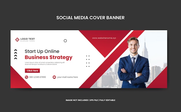 Modello di copertina dei social media di strategia aziendale o modello di banner web aziendale