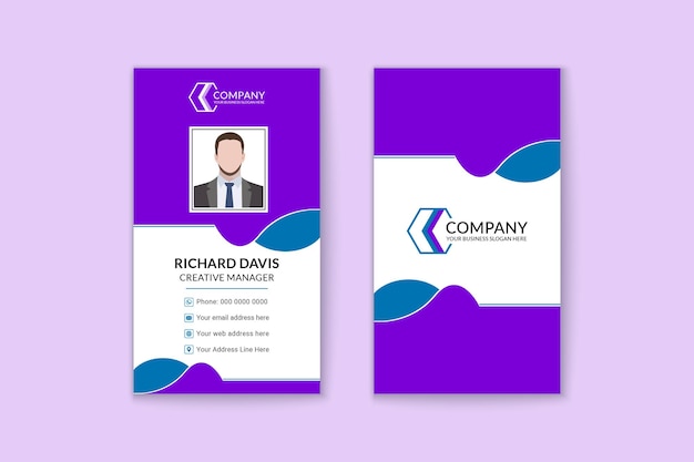 Business style corporate vertical business card template