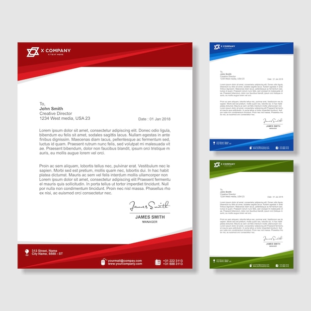 business style geometric corporate letterhead 