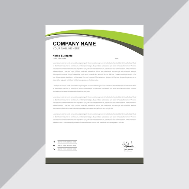 Business style letter head templates for your business or company wave shape design Vector