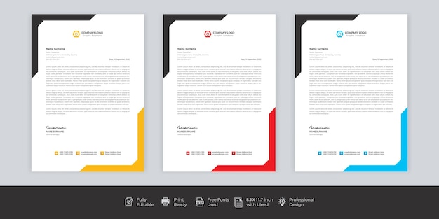Business style letter head templates for your project design