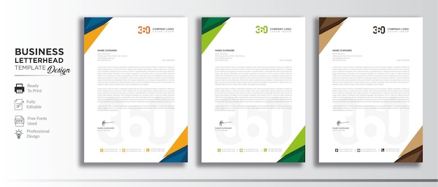 Vector business style letterhead design template concept