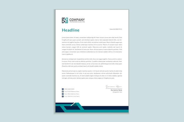 Business style letterhead template of your corporate project design