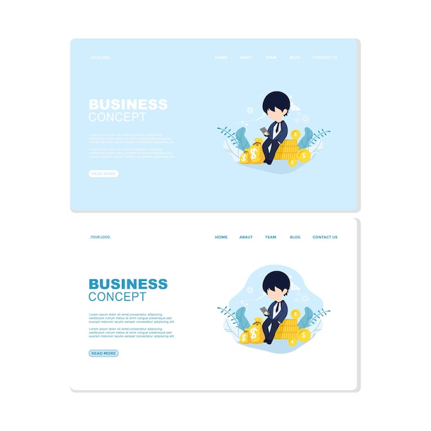 Business success concept flat design illustration