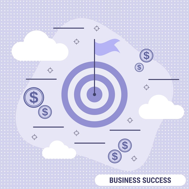 Business success flat design style vector concept illustration