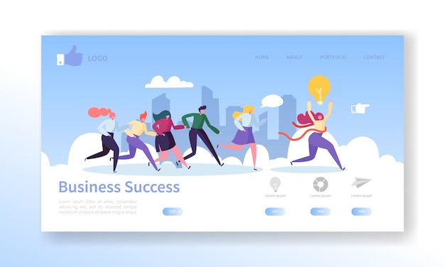 Business success landing page template