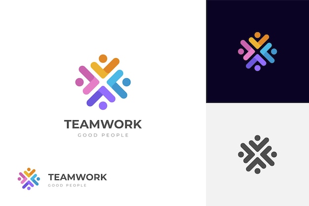 Vector business success people check logo design human group good service icon symbol analysis health check logo element