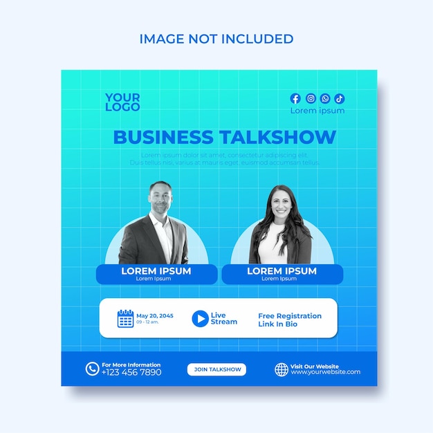 Business talkshow social media post template