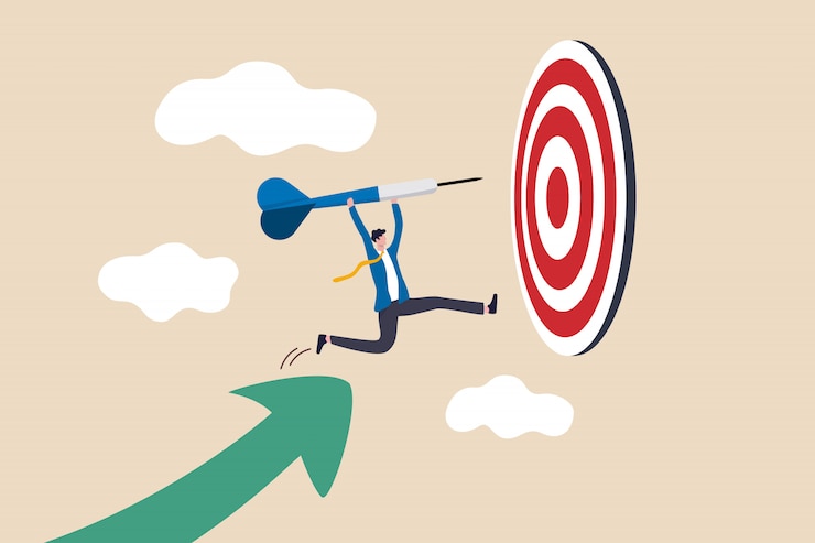 Vector business target achievement illustration