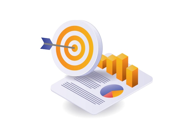 Vector business target data analysis concept